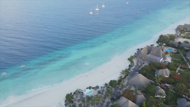 Stock Video Shows Boats Ocean Coast Zanzibar Resolution — Stockvideo