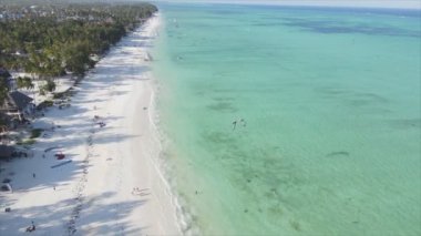 This stock video shows boats in the ocean off the coast of Zanzibar in 8K resolution