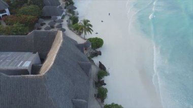 This stock video shows boats in the ocean off the coast of Zanzibar in 8K resolution