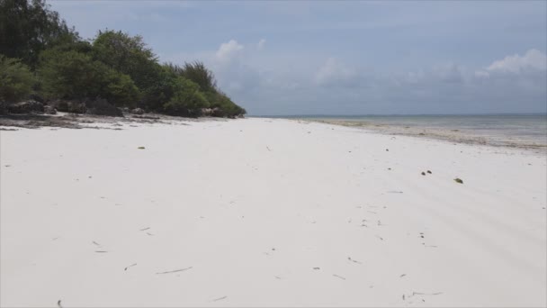 Видео Показан Пустой Пляж Острове Занзибар Танзания Замедленная Съемка Разрешении — стоковое видео