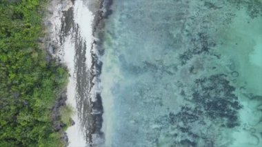 This stock video shows an empty beach on the island of Zanzibar, Tanzania, slow motion in 8K resolution
