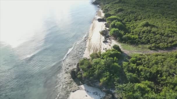 Este Vídeo Mostra Uma Vista Aérea Costa Ilha Zanzibar Tanzânia — Vídeo de Stock