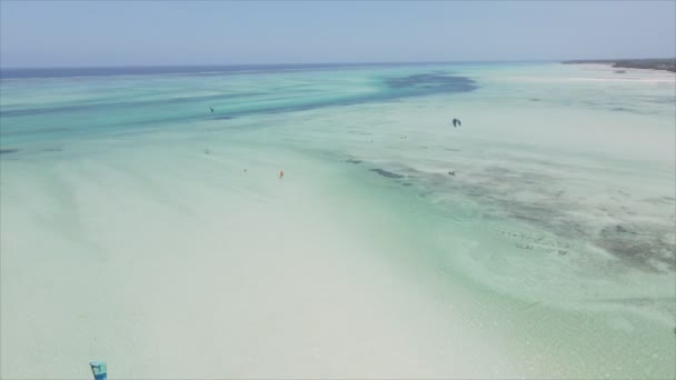 Stock Video Shows Kitesurf Coast Zanzibar Tanzania Resolution — Stok video
