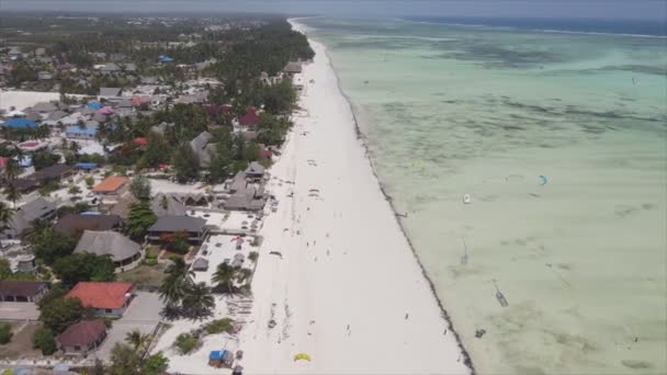 Stock Video Shows Kitesurf Coast Zanzibar Tanzania Resolution — 图库视频影像