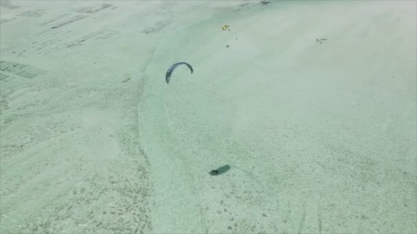 Stock Video Shows Kitesurf Coast Zanzibar Tanzania Resolution — Vídeo de Stock