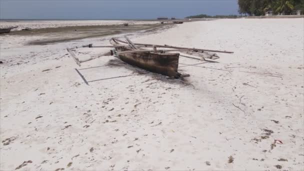 Deze Stockvideo Toont Vanuit Lucht Zicht Laagwater Oceaan Voor Kust — Stockvideo