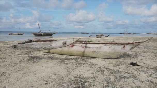 Cette Vidéo Montre Vue Aérienne Marée Basse Dans Océan Large — Video