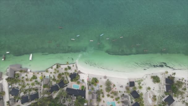 Stock Video Shows Aerial View Ocean Coast Zanzibar Tanzania Resolution — 图库视频影像