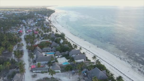 Stock Video Shows Aerial View Ocean Coast Zanzibar Tanzania Resolution — Αρχείο Βίντεο
