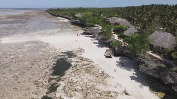 Stock Video Shows Aerial View Ocean Coast Zanzibar Tanzania Resolution — Αρχείο Βίντεο