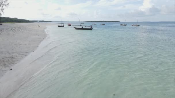 Stock Video Shows Aerial View Ocean Coast Zanzibar Tanzania Resolution — Αρχείο Βίντεο