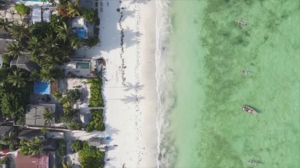 Stock Video Shows Aerial View Ocean Coast Zanzibar Tanzania Resolution — Vídeo de Stock