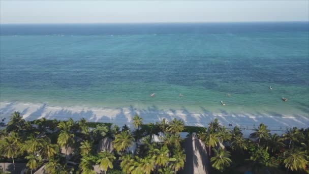 Stock Video Shows Aerial View Ocean Coast Zanzibar Tanzania Resolution — 图库视频影像