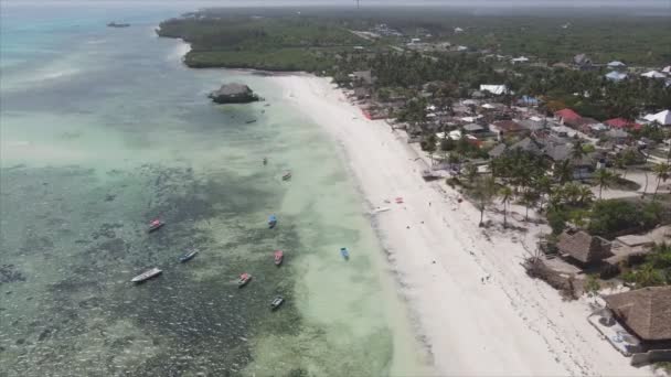 Stock Video Shows Aerial View Ocean Coast Zanzibar Tanzania Resolution — Stockvideo
