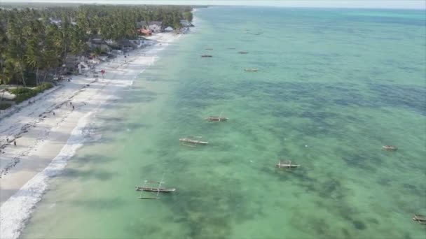 Stock Video Shows Aerial View Ocean Coast Zanzibar Tanzania Resolution — Wideo stockowe