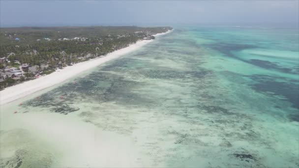 Stock Video Shows Aerial View Ocean Coast Zanzibar Tanzania Resolution – Stock-video
