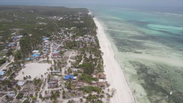 Stock Video Shows Aerial View Ocean Coast Zanzibar Tanzania Resolution — Wideo stockowe