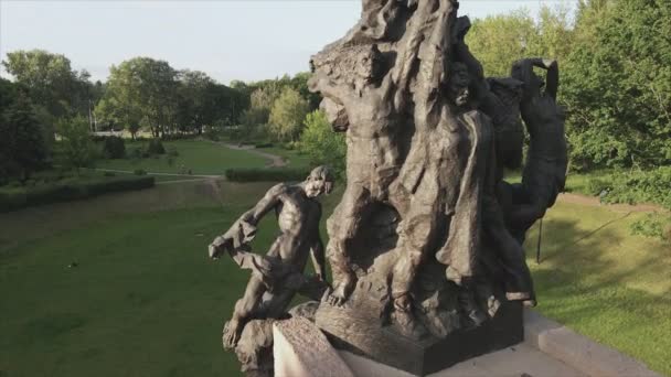 Stock Footage Shows Aerial View Babi Yar Memorial Mass Murder — Video Stock