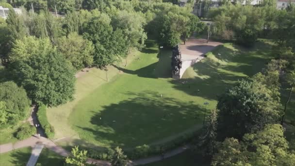 Stock Footage Shows Aerial View Babi Yar Memorial Mass Murder — Vídeos de Stock