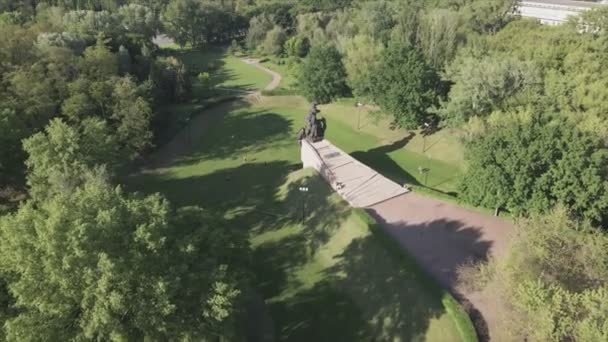Stock Footage Shows Aerial View Babi Yar Memorial Mass Murder — Video Stock