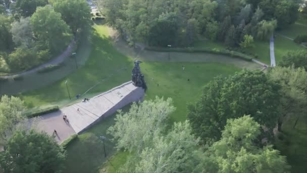 Stock Footage Shows Aerial View Babi Yar Memorial Mass Murder — Stockvideo