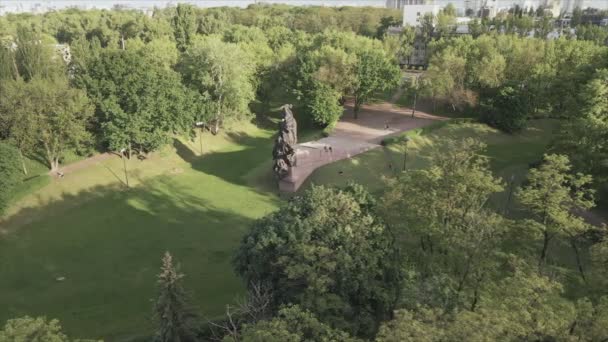 Stock Footage Shows Aerial View Babi Yar Memorial Mass Murder — ストック動画