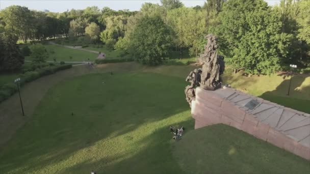 Stock Footage Shows Aerial View Babi Yar Memorial Mass Murder — 비디오