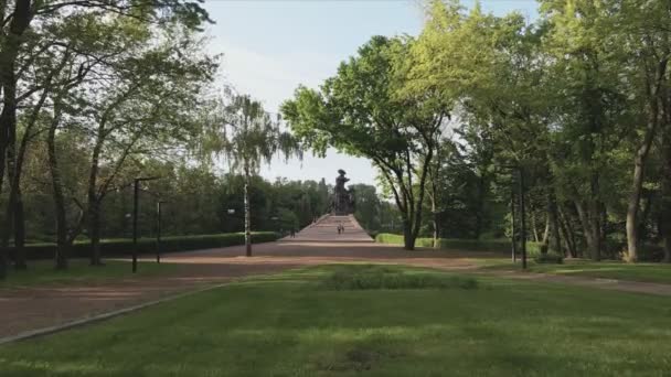 Stock Footage Shows Aerial View Babi Yar Memorial Mass Murder — Stock videók