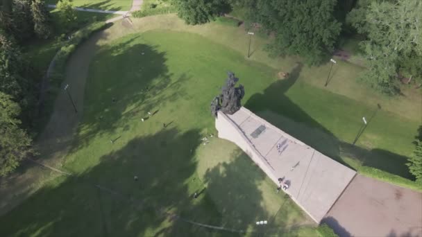 Stock Footage Shows Aerial View Babi Yar Memorial Mass Murder — Stock Video