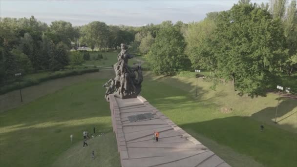 Stock Footage Shows Aerial View Babi Yar Memorial Mass Murder — Stock video
