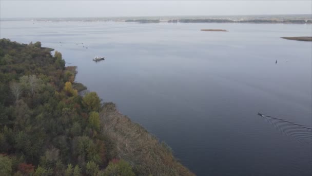 Deze Stock Video Toont Luchtfoto Van Rivier Dnipro Oekraïne Resolutie — Stockvideo