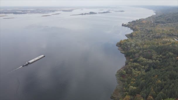 Deze Stock Video Toont Luchtfoto Van Rivier Dnipro Oekraïne Resolutie — Stockvideo