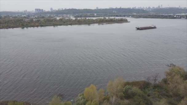 Deze Stock Video Toont Luchtfoto Van Rivier Dnipro Oekraïne Resolutie — Stockvideo