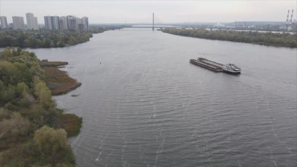 Stock Video Shows Aerial View Dnipro River Ukraine Resolution — Video