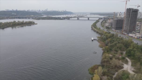 Stock Video Shows Aerial View Dnipro River Ukraine Resolution — Stock Video