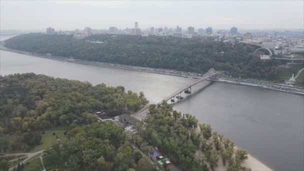 Stock Video Shows Aerial View Dnipro River Ukraine Resolution — стоковое видео