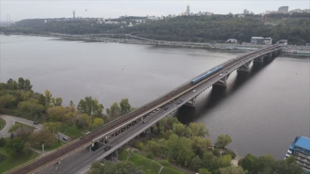 Deze Stock Video Toont Luchtfoto Van Rivier Dnipro Oekraïne Resolutie — Stockvideo