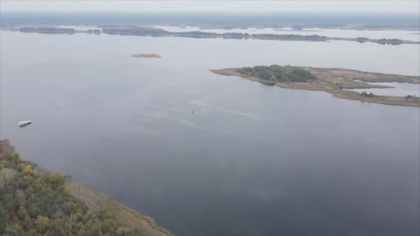 Stock Video Shows Aerial View Dnipro River Ukraine Resolution — Αρχείο Βίντεο