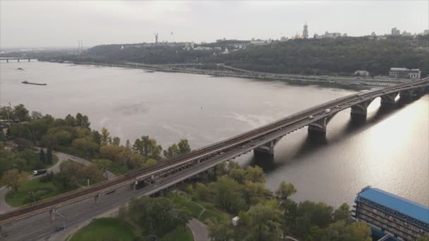 Stock Video Shows Aerial View Dnipro River Ukraine Resolution — Vídeo de Stock