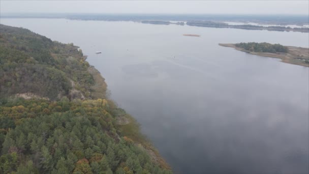 Stock Video Shows Aerial View Dnipro River Ukraine Resolution — Vídeo de stock