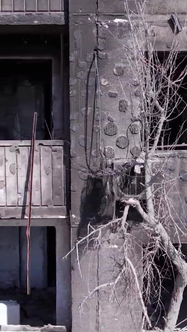 Αυτό Κάθετο Βίντεο Δείχνει Επακόλουθα Του Πολέμου Στην Ουκρανία Ένα — Αρχείο Βίντεο