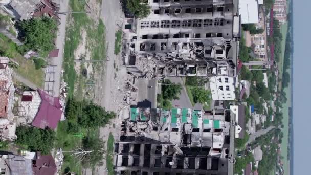 Cette Vidéo Verticale Montre Les Conséquences Guerre Ukraine Bâtiment Résidentiel — Video