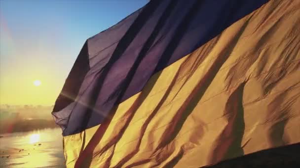Кадри Показують Повітряний Вид Національного Прапора України Києві Роздільною Здатністю — стокове відео