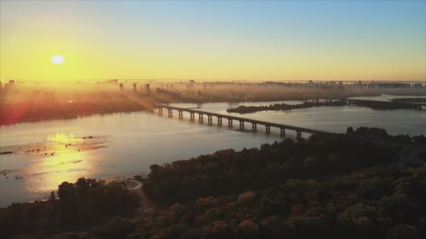 Stock Footage Shows Aerial View National Flag Ukraine Kyiv Resolution — Wideo stockowe