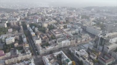 This stock footage shows aerial view of Kyiv, Ukraine in 8K resolution