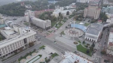 This stock footage shows aerial view of Kyiv, Ukraine in 8K resolution
