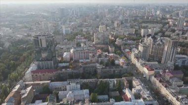 This stock footage shows aerial view of Kyiv, Ukraine in 8K resolution