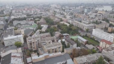 This stock footage shows aerial view of Kyiv, Ukraine in 8K resolution