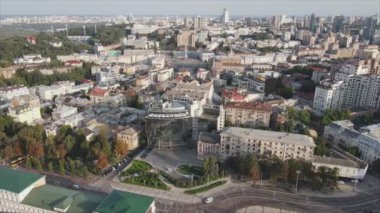 This stock footage shows aerial view of Kyiv, Ukraine in 8K resolution