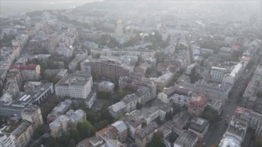 This stock footage shows aerial view of Kyiv, Ukraine in 8K resolution